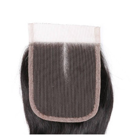 GrandeBeaute Beautiful Brazilian Body Wave Lace Closure Middle Part 4X4 Natural Color Non-remy Hair Closure 100% Human Hair