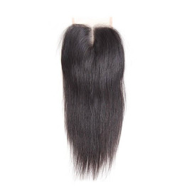 GrandeBeaute BeautifulPeruvian Straight Hair Lace Closure 4X4 Middle Part Closure Natural Black Color Non-remy Hair 100% Human Hair