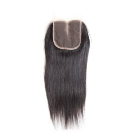 GrandeBeaute BeautifulPeruvian Straight Hair Lace Closure 4X4 Middle Part Closure Natural Black Color Non-remy Hair 100% Human Hair