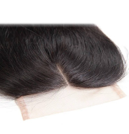 GrandeBeaute BeautifulPeruvian Straight Hair Lace Closure 4X4 Middle Part Closure Natural Black Color Non-remy Hair 100% Human Hair
