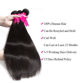 GrandeBeaute Peruvian Straight Hair 3 Bundles With Lace Closure Double Weft Remy Human Hair Bundles With Lace Closure