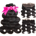 GrandeBeaute Beautiful Hair 13x4 Lace Frontal With Bundles Remy Brazilian Body Wave Human Hair Bundles With Frontal Closure