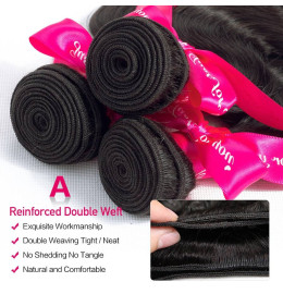 GrandeBeaute Body Wave Human Hair Bundles With Closure 4x4 Lace Closure Remy Brazilian Hair Weave 3 Bundles With Closure