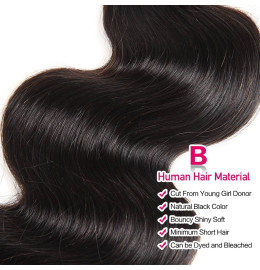 GrandeBeaute Body Wave Human Hair Bundles With Closure 4x4 Lace Closure Remy Brazilian Hair Weave 3 Bundles With Closure