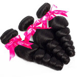 GrandeBeaute Beautiful Hair Loose Wave Bundles Natural Color Brazilian Hair Weave Bundles Remy Human Hair Extension