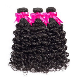 GrandeBeaute Hair Water Wave 3 Bundles With Closure Remy Human Hair Bundles With Closure Brazilian Hair Weave Bundles With Closure