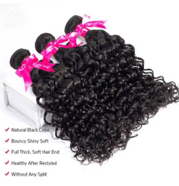 GrandeBeaute Hair Water Wave 3 Bundles With Closure Remy Human Hair Bundles With Closure Brazilian Hair Weave Bundles With Closure
