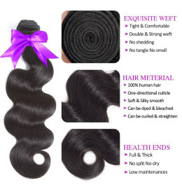 GrandeBeaute Beautiful Brazilian Body Wave Bundles With Frontal 3 Bundles Remy Human Hair With 13*4 Ear to Ear Lace Frontal Closure