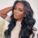 GrandeBeaute HD Transparent Lace Front Human Hair Wigs PrePlucked 13x6 180% Brazilian Body Wave Lace Frontal Wig With Baby Hair Remy Princess