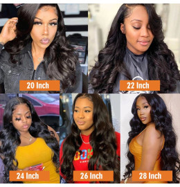 GrandeBeaute HD Transparent Lace Front Human Hair Wigs PrePlucked 13x6 180% Brazilian Body Wave Lace Frontal Wig With Baby Hair Remy Princess