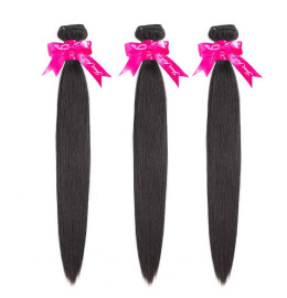 GrandeBeaute BeautifulHair Straight Human Hair 3 Bundles With 5x5 Closure Brazilian Hair Weave Bundles Natural Color Remy Hair