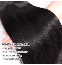 GrandeBeaute Brazilian Straight Hair Bundles 100% Human Hair Weave Bundles 8-30 inch Natural Color Remy hair Weave 1Pcs Beautiful