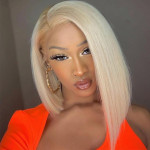 GrandeBeaute Hair 613 Blonde Bob Wig Lace Front Human Hair Wigs Pre Plucked 13x4 Short 613 Bob Lace Front Wigs
