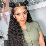 GrandeBeaute Kinky Curly Wigs 13x4 Lace Front Human Hair Wigs Pre Plucked With Baby Hair For black Women Remy Peruvian Curly Human Hair Wig