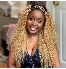 GrandeBeaute Water Wave Headband Wigs Human Hair For Black Women #27 Glueless Brazilian Water Wave HeadBand Wigs Human Hair Wigs