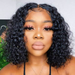 GrandeBeaute Hair Short Bob Curly Human Hair Wig For Women Brazilian Curly Lace front Human Hair Wigs 4x4 Lace Closure Bob Wig