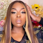 GrandeBeaute HD Lace Highlight Wig Brown Colored Human Hair Wigs Ombre Straight Lace Front Wig Highlight Lace Front Human Hair Wigs